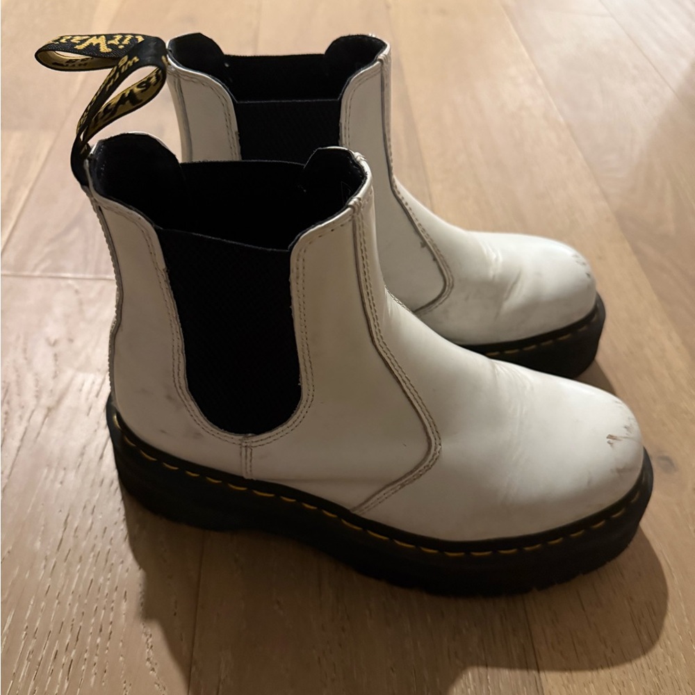 Dr. Martens White Chelsea Boots